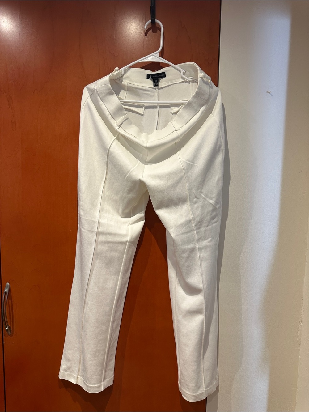 Jules & Leopold White High-Waist Ponte Trousers